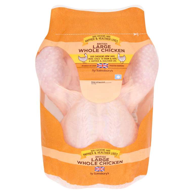 Sainsbury's British Fresh Large Whole Chicken 1.9kg - Nectar Price (online from 05/03/instore 06/03)