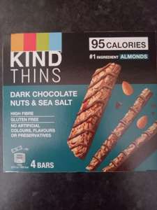 Kind Thins Dark Choc Nuts & Sea Salt (4pk) £1 @ Heron (Grimsby)