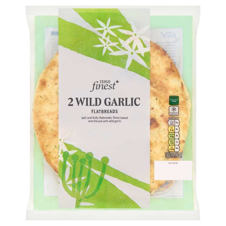 Tesco Finest Wild Garlic Flatbreads 2 Pack - Clubcard Price