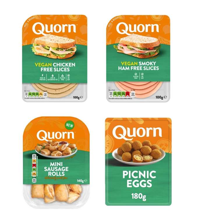 Quorn Veg Picnic Eggs 180g / Mini Sausage Rolls 140g / Ham Free Slices 100g / Chicken Free Slices 100g - £1.50 @ Morrisons