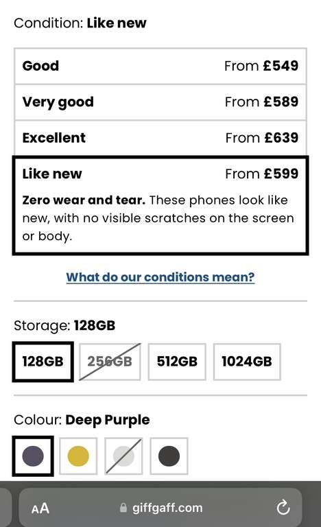 iPhone 14 Pro 5G 128GB Refurbished Like New + £10 PAYG Sim