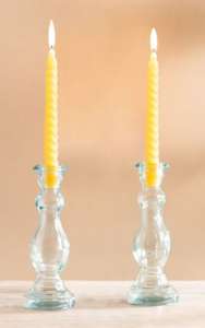 Pack of 2 Twisted Taper Candles, 20cm (Yellow or Pink) now 87p with Free Collection @ Dunelm