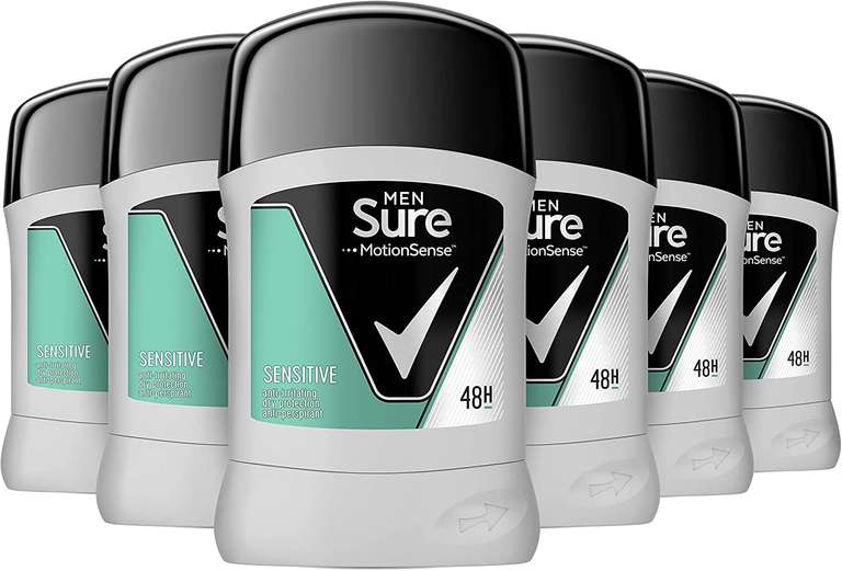 Sure Sensitive Anti-perspirant Stick Pack Of 6 - £12 / Possibly £10.20 S&S @ Amazon
