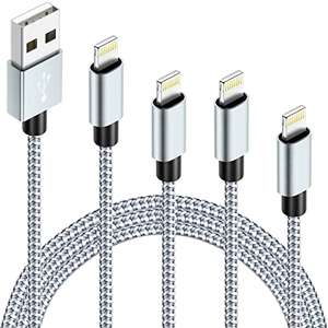 IDISON Iphone Charger Cable 4 Pack, Lightning Cable 3M,2M,2M,1M ,MFi Certified Braided Nylon £1.70 per count (£1.70/count)