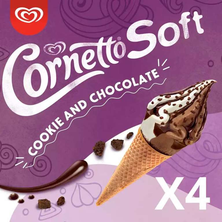 Cornetto Cookie & Chocolate Ice Cream Cone 560ml £2.50 @ Asda