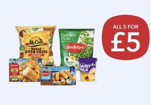 Co-op Freezer Fillers Deal (All 5 For £5) 2x Battered XL Fish Fingers / Oven Chips / 8x Fish Fingers / Peas / Cadbury Caramel Tub @ Co-op