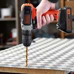 BLACK+DECKER 18 V Cordless Drill Driver with 10 Torque Settings, 1.5 Ah Lithium-Ion Battery & 400mA Charger