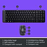 Logitech MK220 Compact Wireless Keyboard and Mouse Combo for Windows, 2.4 GHz Wireless with Unifying USB-Receiver, 24 Month Battery
