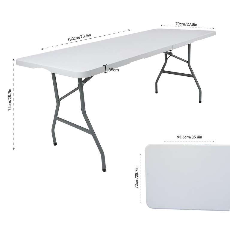 6ft Folding Table Camping Party Catering Picnic BBQ Stall Garden Indoor Outdoor - W/Code | Sold by Western International