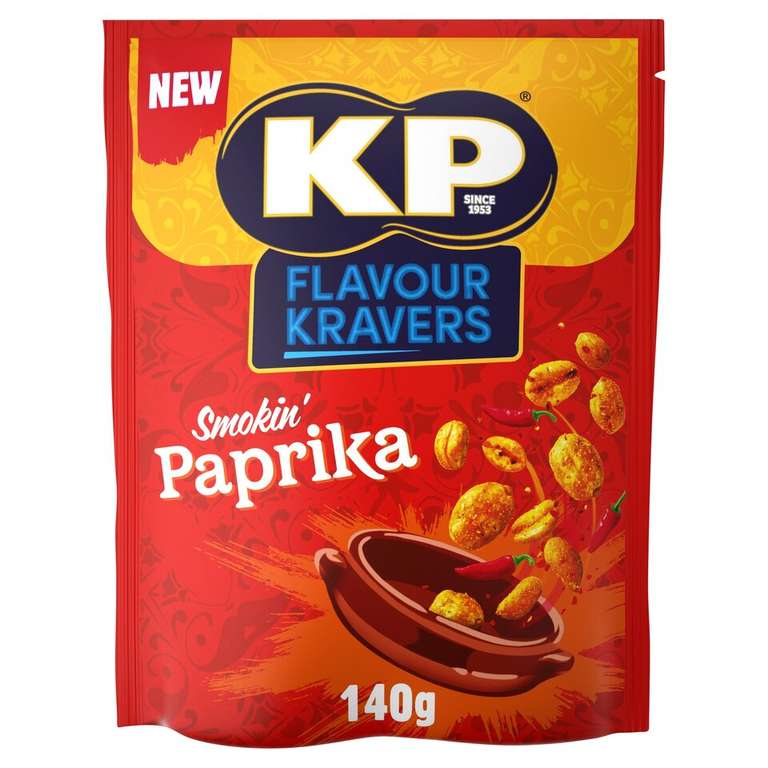 Kp Flavour Kravers Smokin' Paprika Flavour Peanut 140G, Clubcard price
