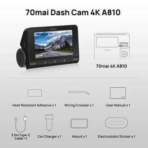 Global 70mai Dash Cam A810 UHD 4K 150FOV Built-in GPS ADAS 24H Parking Motion Car DVR 70mai A810 HDR using codes @ 70mai Official Store