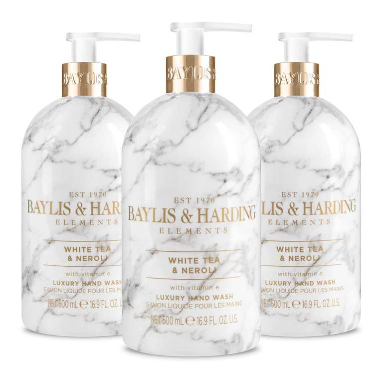 Baylis & Harding Elements White Tea & Neroli Hand Wash, 3 x 500ml - £3.21 / £2.87 S&S (Prime Deal)