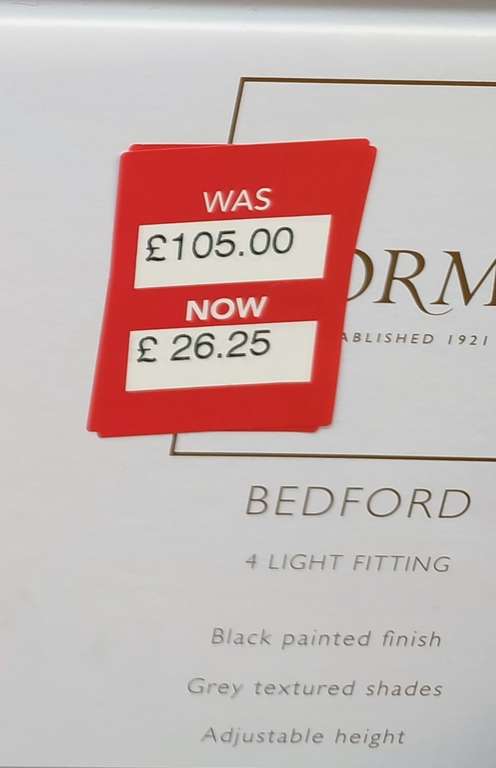 Bedford 4 Light Fitting £26.25 in-store @ Dunelm Brislington Bristol