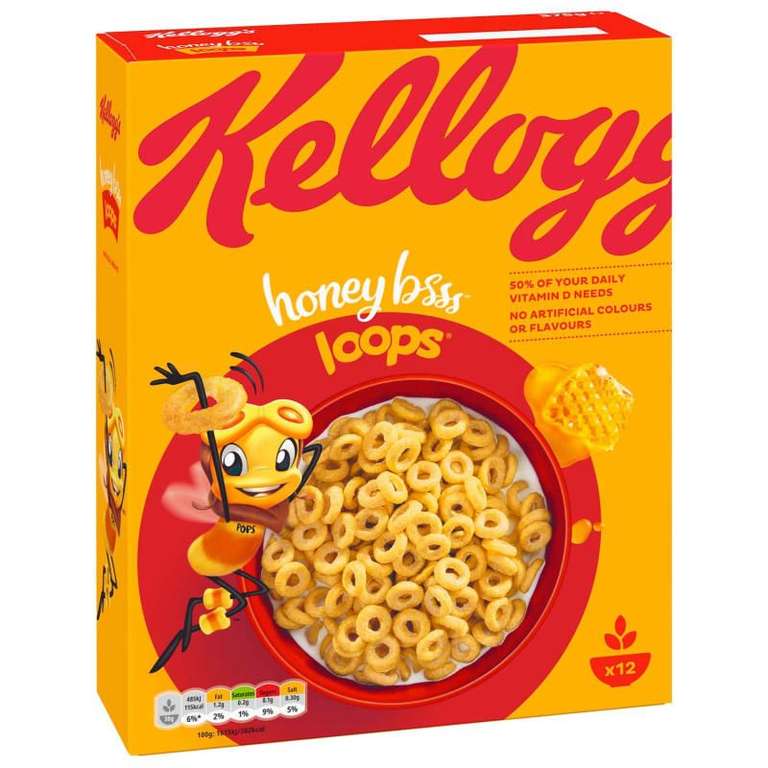 Kellogg's Honey Loops 360g - instore (Oldbury) Honey Loops Breakfast Cereal