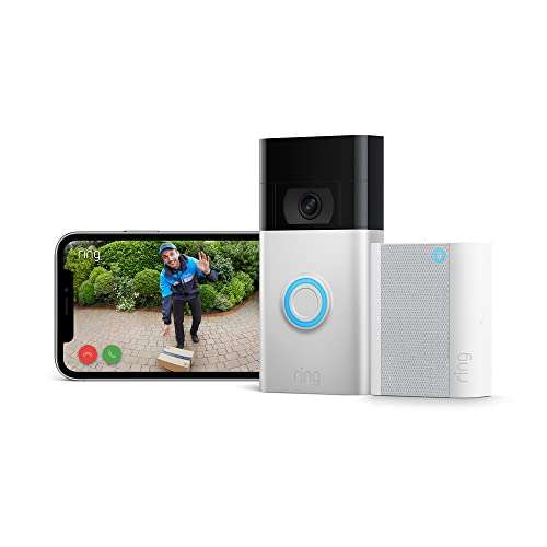 Ring Video Doorbell + Ring Chime | 1080p HD video, Advanced Motion Detection, Easy installation (2nd Gen) Prime Exclusive £69.99 @ Amazon