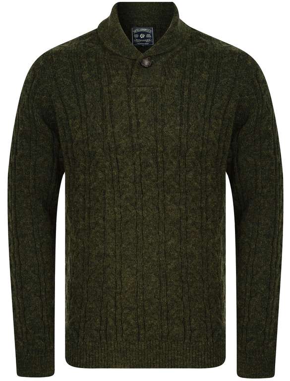 Parallax Wool Blend Shawl Neck Cable Knit Jumper for £18.40 with code + £2.80 delivery @ Tokyo Laundry