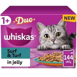 144 x 85g Whiskas 7+ Poultry Feasts Mixed Senior / Kitten / Adult - Wet Cat Food Pouches in Gravy- w/Code, Sold By Mars Petcare UK