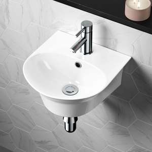 Small Wall Cloakroom Hung Basin Sink 340mm £15 + Delivery £29.99 @ Bathroom Mountain