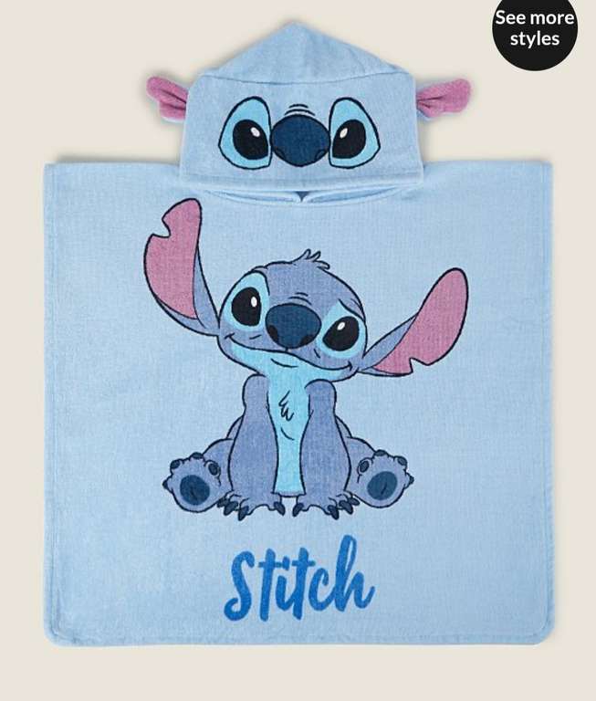 Disney Stitch Blue Poncho Towel £8 Click & Collect @ George