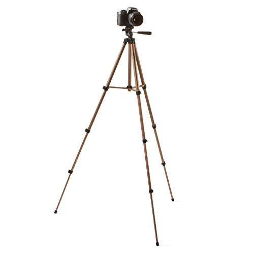 Amazon Basics 127 cm (50 Inch) Lightweight Camera Tripod with Bag, Black/Brown