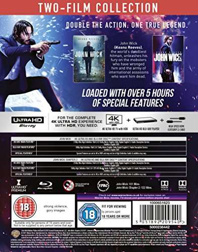 John Wick: Chapters 1 & 2 [4K Ultra-HD & Blu-ray] £18.70 @ Amazon
