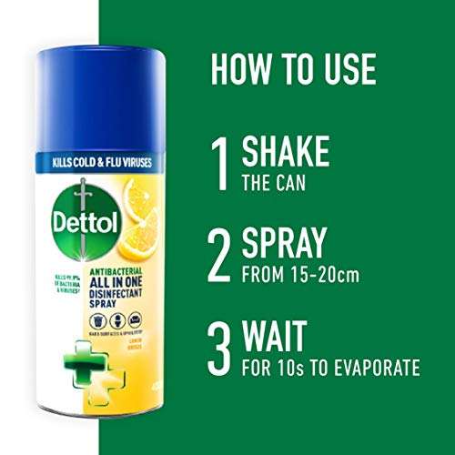 Dettol All In One Disinfectant Spray Lemon Breeze 400ml £2 / £1.90 Subscribe & Save @ Amazon