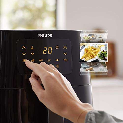 WiFi-connected Philips Rapid Air technology 1.2 Kg, 6.2 L Black Airfryer XL HD9280/91e