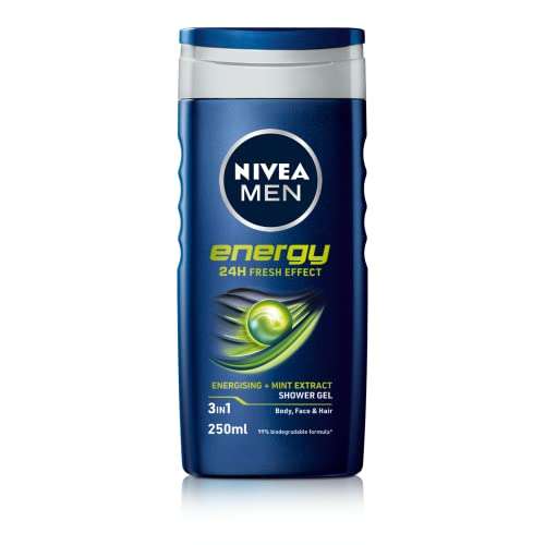 Nivea Men Energy Shower Gel, 250 ml - Pack of 6 - £6 @ Amazon