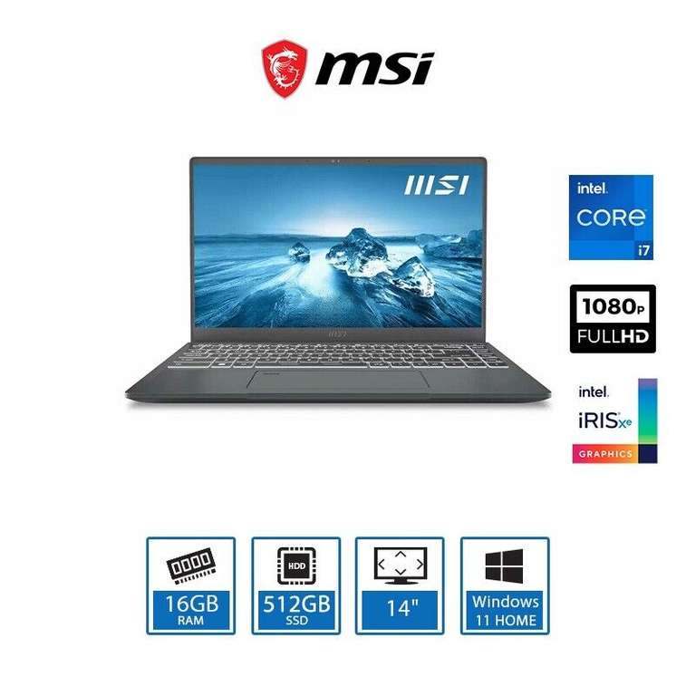 MSI Prestige 14 Evo 14" Full HD 300nits Laptop i7-1280P/16GB RAM/512GB SSD/Backlight Keyboard £637.99 delivered @ ebay/laptopoutlet