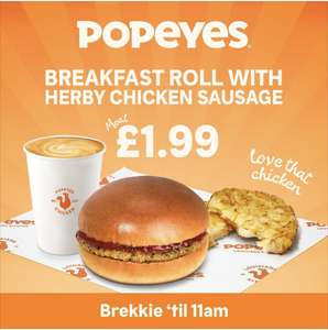 Breakfast Roll with Herby Chicken Sausage Meal at Selected Restaurants