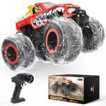 DEERC Fire Dragon Remote Control Car 1:16,4WD Off-Road Monster Truck with 2 Batteries for Land and Water W/voucher, Sold By FunnyflyEUR FBA