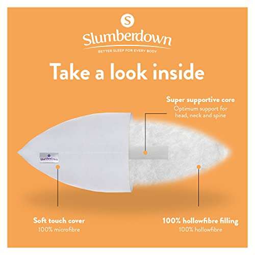 Slumberdown Super Support Pillows 2 Pack - Supportive, Hypoallergenic, (48cm x 74cm) £12.50 @ Amazon / Dispatches and Sold by Sleep Seeker