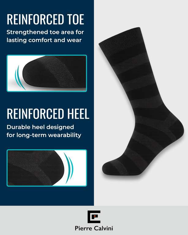 Men's Cotton Blend Low Cut Ankle Socks - Breathable Striped Sports Trainer Socks (Size 6-11)