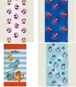 Character Beach Towels Now from £5.60 (over 120 lines including Disney, Sonic & Pokemon) + free click & collect