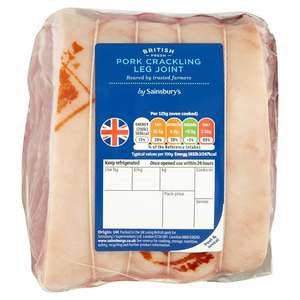 British Fresh Pork Crackling Leg Joint £3 per kg from 1 - 1.8kg in size Nectar Price From 25/10