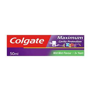 Colgate Kids Maximum Cavity Protection Mild Mint Toothpaste, 50 ml - £1 / 80p Subscribe and save @ Amazon