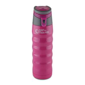 Pioneer Stainless Steel Sports Flask, Double Wall Vacuum Insulated Drinks Bottle, 480ml, Pink