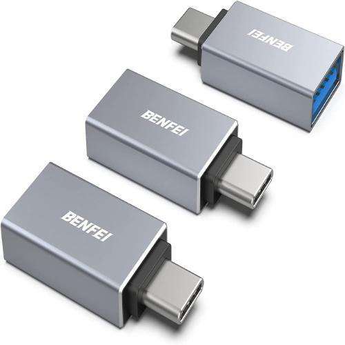 BENFEI USB C to USB 3.0 Adapter, 3 Pack USB C to A Male to Female Adapter