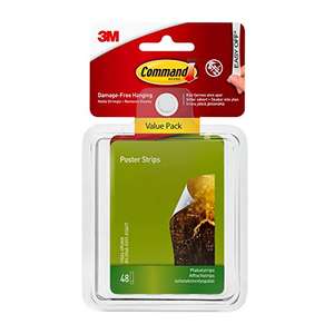 Command 17024VP Poster Strips, Value Pack of 48 Adhesive Strips, Suitable for hanging posters and calendars, White - £5.21 @ Amazon