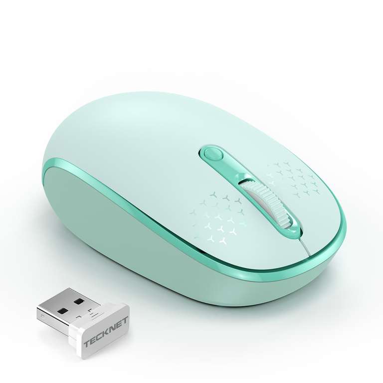 TECKNET 2.4G Silent Wireless Mouse with USB Receiver, 1600 DPI with code