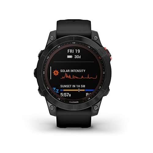 Garmin fenix 7 Solar Multisport GPS Watch, Black with Silicone Band - £552.98 @ Amazon