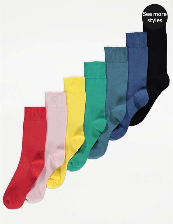 Colourful Feel Fresh Socks 7 Pack - £4 + Free Collection @ Asda