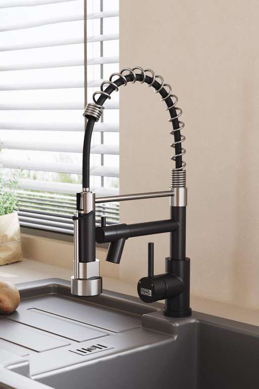 Stainless Steel Kitchen Faucet with Pull Down Spring Spout and Pot Filler - Sold & Delivered by Living and Home