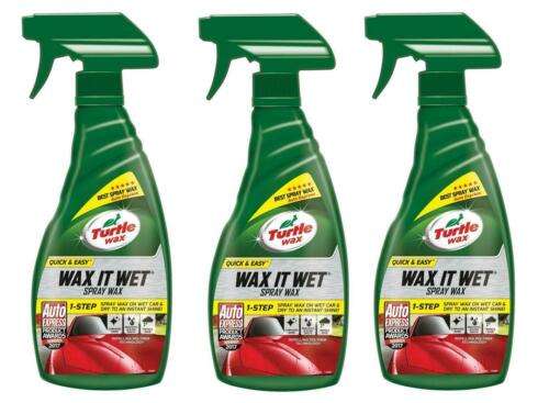Turtle Wax 3 Pack - Wax It Wet Liquid Car Spray Wax Easy to Use Detailer 500ml - £12 with code @ eBay / turtlewaxeurope