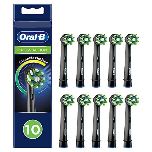 Oral-B Cross Action Electric Toothbrush Head, Pack of 10, Black - £20.03 S&S