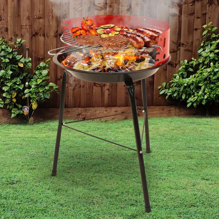 Black & Red Portable Compact Picnic BBQ Grill with Wind Shield £10 @ WeeklyDeals4Less