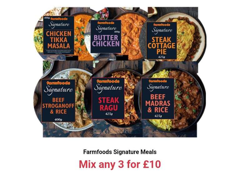 Farmfoods Signature Meals | Mix any 3 for £10