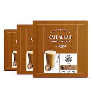 By Amazon Café au Lait Dolce Gusto Compatible Capsules, 48 Servings (3 Packs x 16) - Or £7.26 With Subscribe & Save