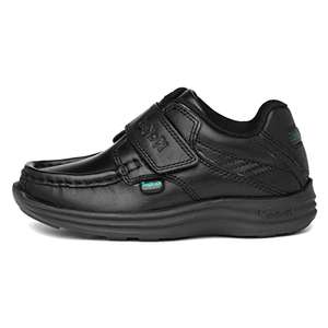 Kickers Infant Boy's Reasan Single Strap Black Leather School Shoes size 5 infants