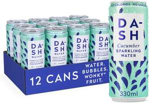Dash Water Cucumber - Cucumber Flavoured Sparkling Spring Water - 12 x 330ml cans - £5.70 via S&S